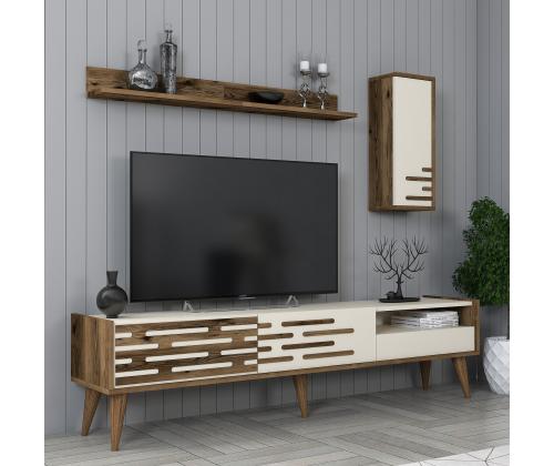 TV laud Valensiya - Walnut, Cream