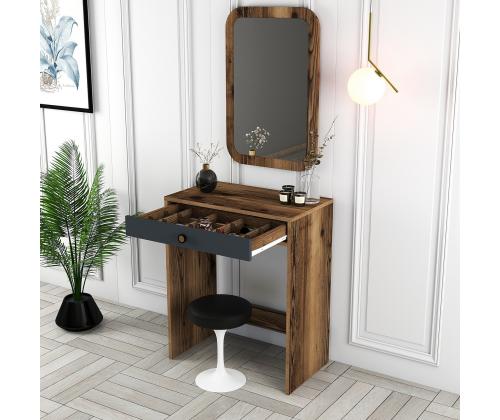 Laud Lizbon Mirror - Walnut, Anthracite