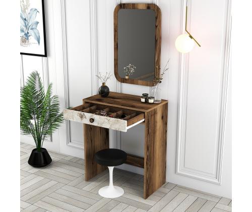 Laud Lizbon Mirror - Walnut, White, Marble