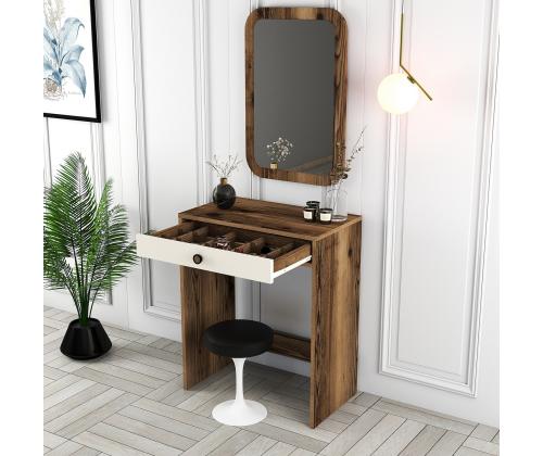 Laud Lizbon Mirror - Walnut, Cream