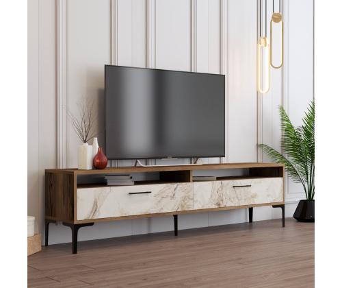 TV laud Istanbul 2 - Walnut White Marble