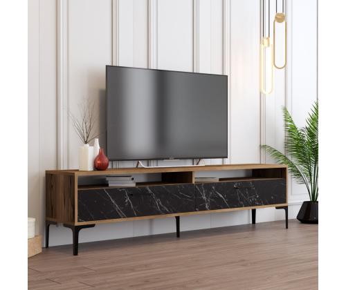 TV laud Istanbul 2 - Walnut Black Marble