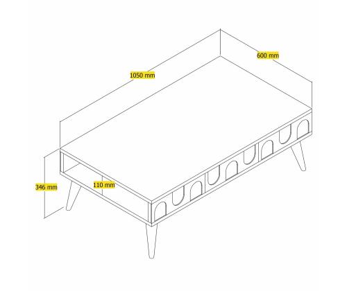 Kohvilaud Lyon 34 - White, Walnut