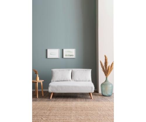 Diivan Folde 2-Seater - Teddy Fabric - White