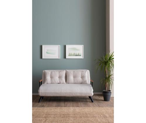 Diivan Sando 2-Seater - Teddy Fabric - White