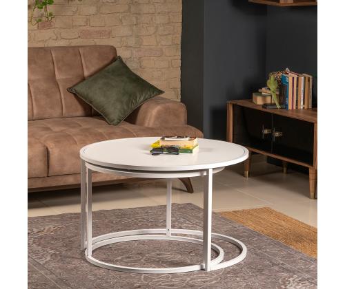 Mööblikomplekt lauad Tambur - White