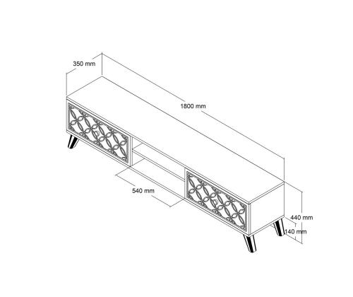 TV laud Class - Walnut, White