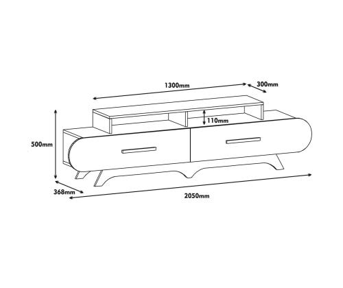 TV laud Flora - Walnut, White