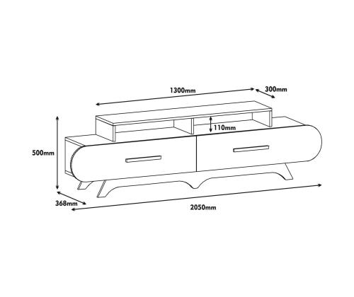 TV laud Flora - Walnut, Cream