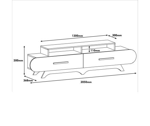 TV laud Flora - Walnut, Yellow
