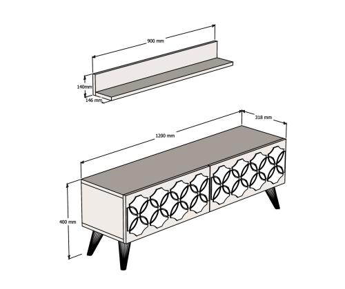 TV laud Nisan - Walnut