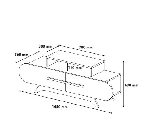 TV laud Rose - Walnut, White