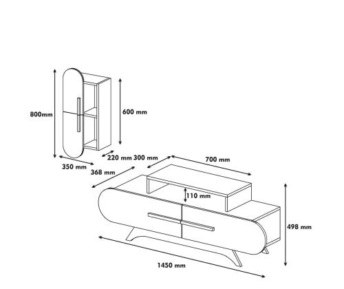 TV laud Rose S - Walnut, Cream