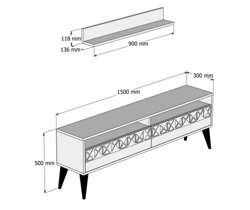 TV laud Line - White