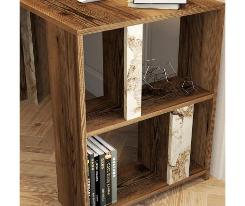 Lima - Walnut, White Marble