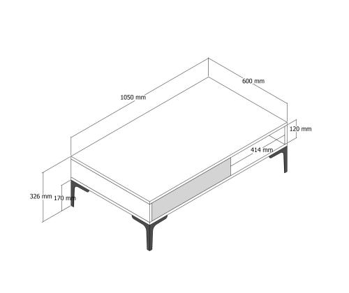 Kohvilaud Istanbul - Walnut, Black Marble