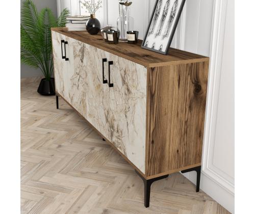 Kiev - Walnut, White Marble