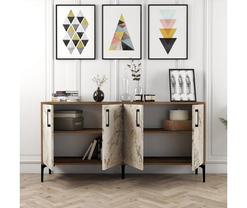 Kiev 160 - Walnut, White Marble