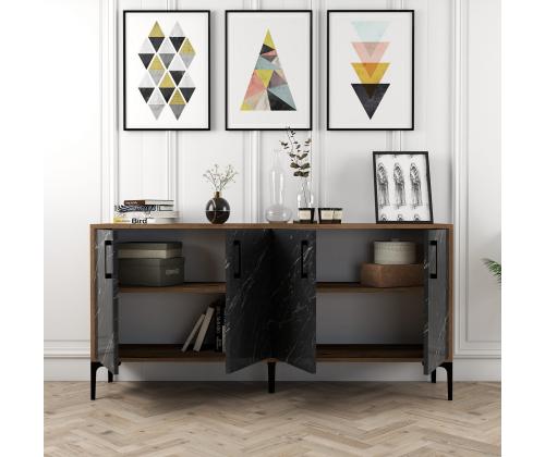 Kiev 160 - Walnut, Black Marble