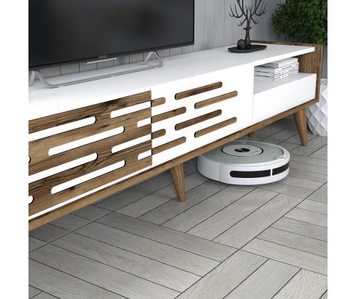 TV laud Valensiya - Walnut, White