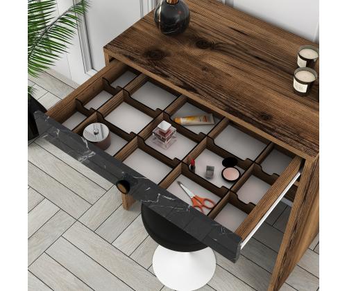 Laud Lizbon Mirror - Walnut, Black, Marble