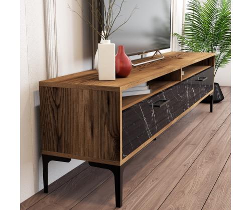 TV laud Istanbul 2 - Walnut Black Marble