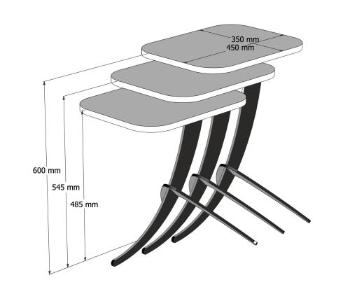 Mööblikomplekt lauad Pion 3 - Travertine