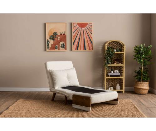 Diivan Cosmo Single - Teddy Fabric-White