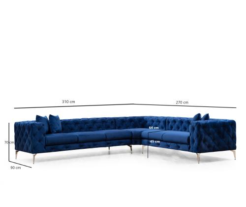 Diivan Como Right - Navy Blue