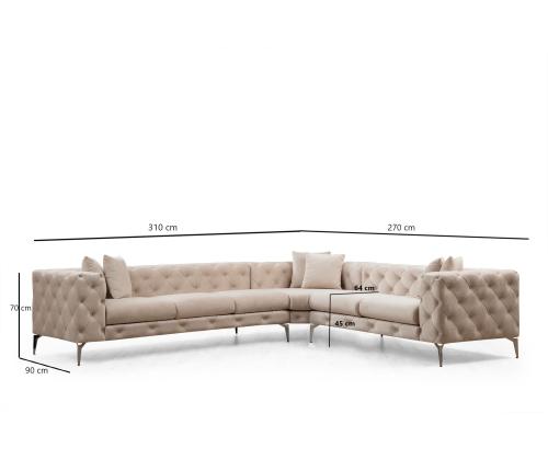 Diivan Como Right - Ecru