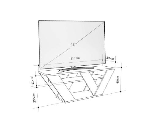 TV laud Pipralla - Carrara Marble