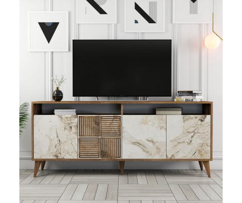 Milan - Walnut, White Marble