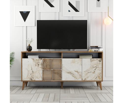 Milan 160 - Walnut, White Marble