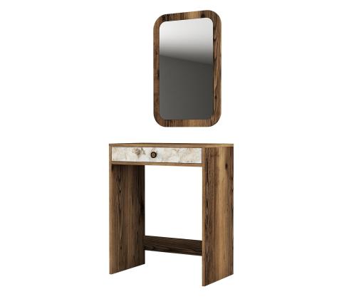 Laud Lizbon Mirror - Walnut, White, Marble