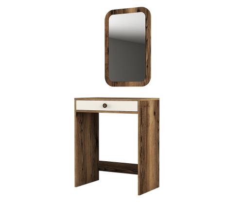Laud Lizbon Mirror - Walnut, Cream