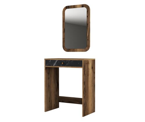 Laud Lizbon Mirror - Walnut, Black, Marble