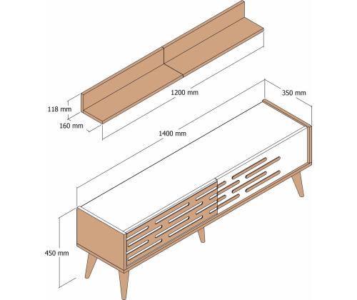 TV laud Valensiya 140 - Walnut, Anthracite