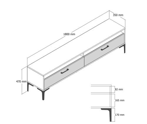 TV laud Istanbul 2 - Walnut Anthracite