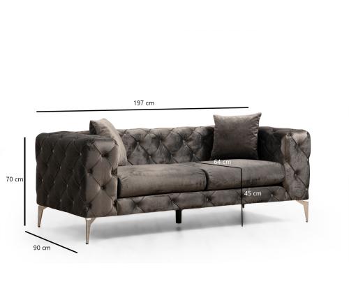 Diivan Como 2 Seater - Anthracite