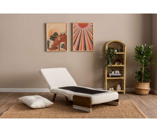 Diivan Cosmo Single - Teddy Fabric-White