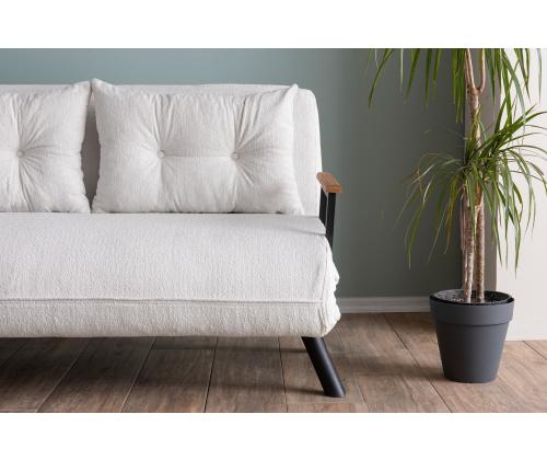 Diivan Sando 2-Seater - Teddy Fabric - White