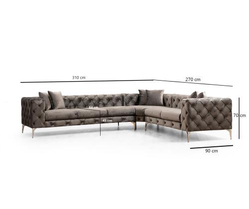 Diivan Como Right - Anthracite