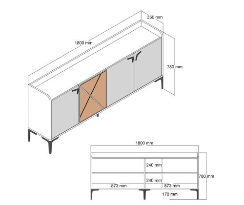 Venedik - Walnut, White Marble