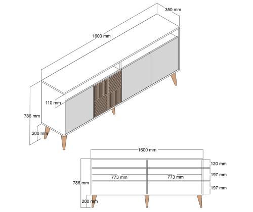 Milan 160 - Walnut, White Marble
