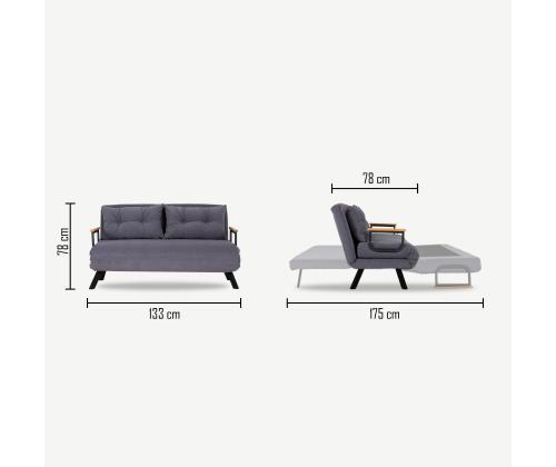 Diivan Sando 2-Seater - Grey