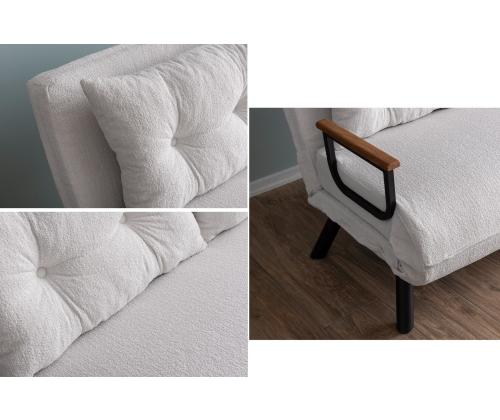 Diivan Sando 2-Seater - Teddy Fabric - White