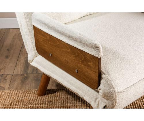 Diivan Cosmo Single - Teddy Fabric-White