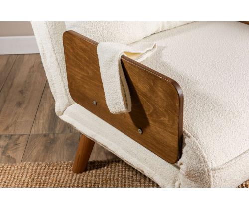 Diivan Cosmo Single - Teddy Fabric-White