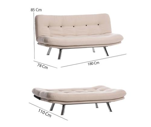 Diivan Misa Small Sofabed v3 - Cream