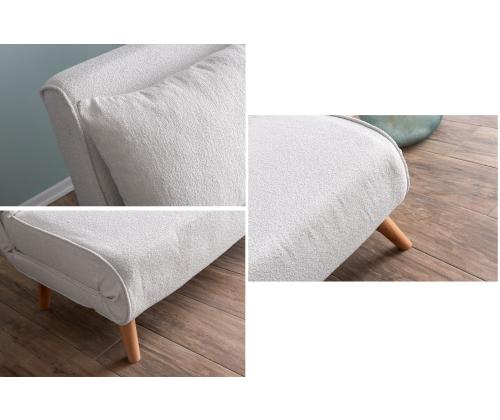 Diivan Folde 2-Seater - Teddy Fabric - White